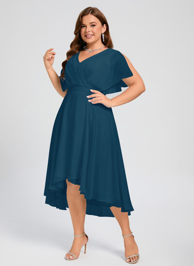A-line Ruffle Chiffon Dress