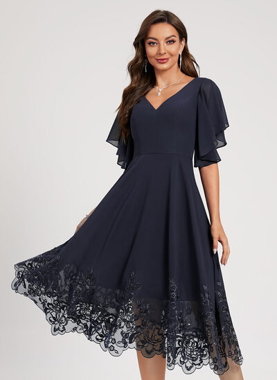 Chiffon Midi Kjole