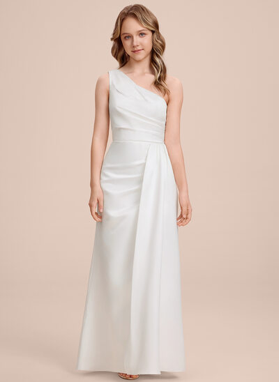 Sheath/Column One Shoulder Satin Dress