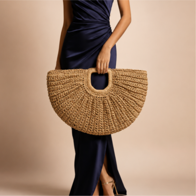 Casual Plastic Clutch Bags in Khaki