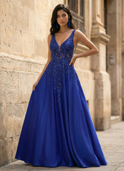 Jurk van satijn met pailletten