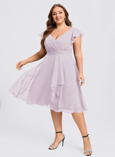 A-line Ruffle Chiffon Dress