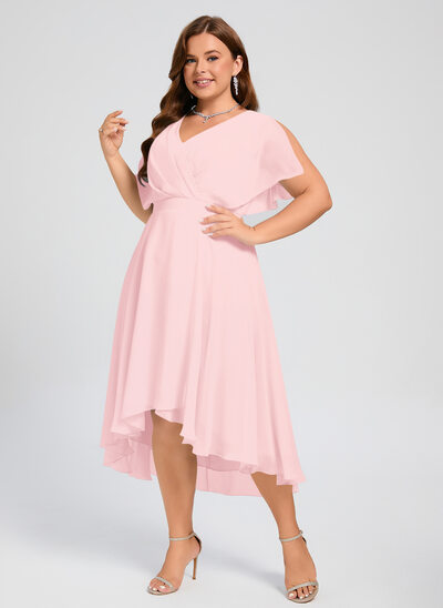 A-line Ruffle Chiffon Dress