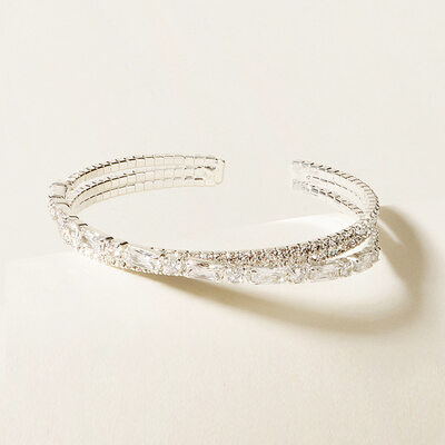 Classic Cubic Zirconia Rhinestone Cuff Bracelets 