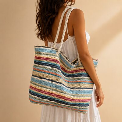 Braided Casual Polyester Evening Bags in Multicolor