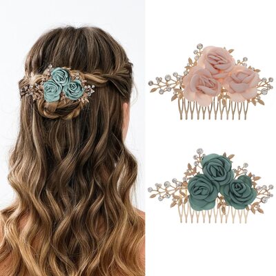 Rhinestone Flower Hair Combs Hair Accessories Headpieces