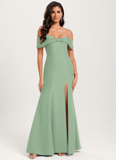 Trumpet/Mermaid Off the Shoulder Ruffle Chiffon Dress