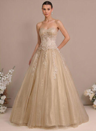 Robe princesse à col cœur avec paillettes en tulle