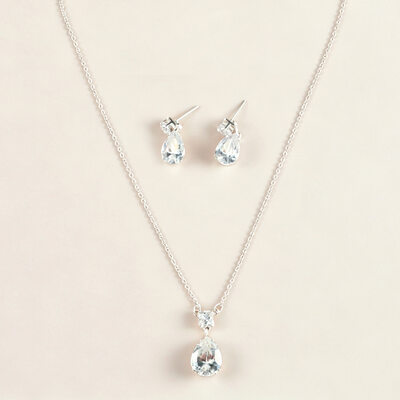 Classic Rhinestone Wedding Necklace Jewelry Sets (Set of 2)