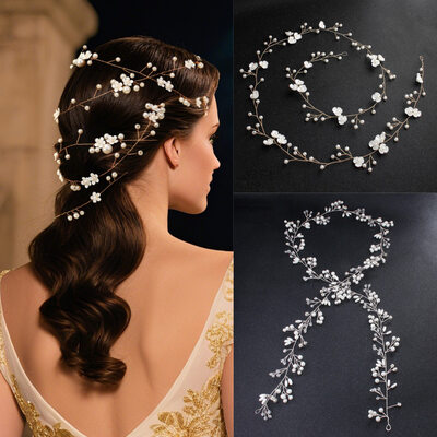 Perle Blomstrete Hårranker Hårtilbehør bryllup Hårpynt 