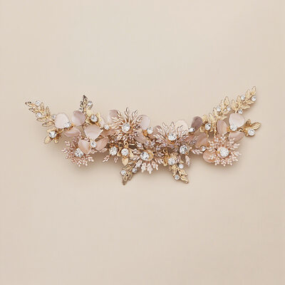 Strass Blume Blatt Haar Klammern Haarschmuck Hochzeit Kopfschmuck 