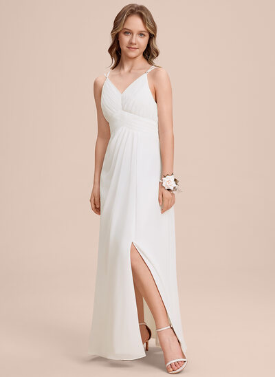 Kjole A-line kjole i Chiffon med Plissert