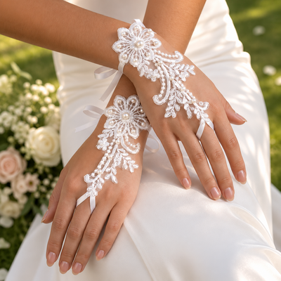 1 par guantes de novia sin dedos regalos de la novia encaje