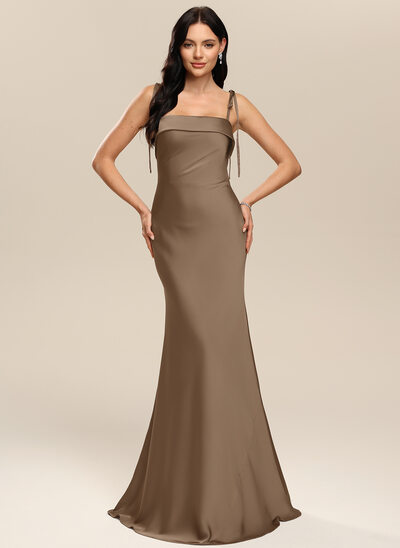 Trumpet/Mermaid Square Matte Satin Dress
