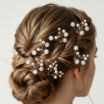 Cristal pérolas conjuntos acessórios de cabelo (conjunto de 7)