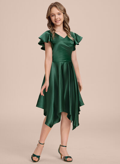 A-line Stretch Satin Dress