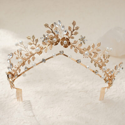 Rhinestone Pearl Crowns & Tiaras Hair Accessories Headpieces