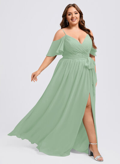 A-line Ruffle Chiffon Dress