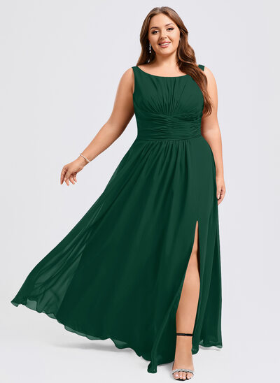 A-line Ruffle Chiffon Dress