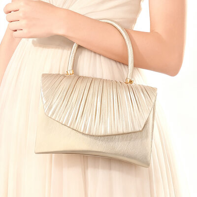 Elegant Wedding Prom Evening Polyester Evening Bags in Champagne 