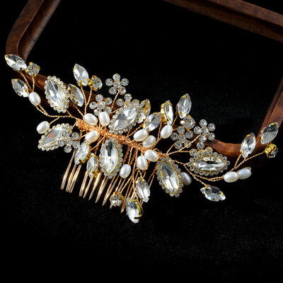 Perle Rhinestone Hårkammer Hårtilbehør bryllup Hårpynt 