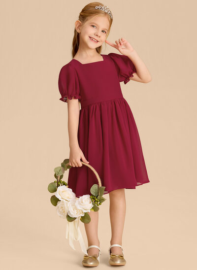 A-line Bow Chiffon Dress
