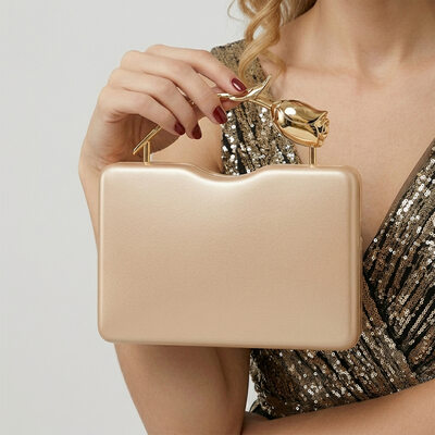 Party PU Evening Bags in Champagne