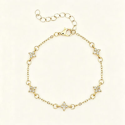 Délicat fleur strass bracelet de station fête bijoux pour femme