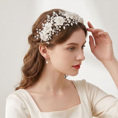 Pérola strass tiaras acessórios de cabelo