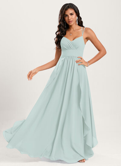 A-line Ruffle Chiffon Dress