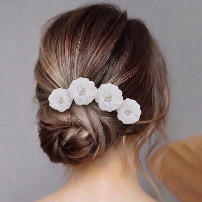 Pearl Rhinestone Hair Clips Hair Accessories Headpieces (Set of 4)