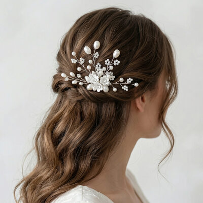 Pérola flores grampos de cabelo acessórios de cabelo