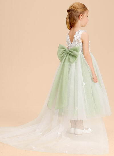 Robe trapèze à multipositions avec nœud en tulle