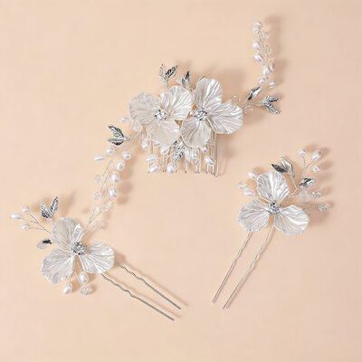 Rhinestone Pearl Sets Hair Pins Hair Combs Hair Accessories Wedding Headpieces (Set of 3) 