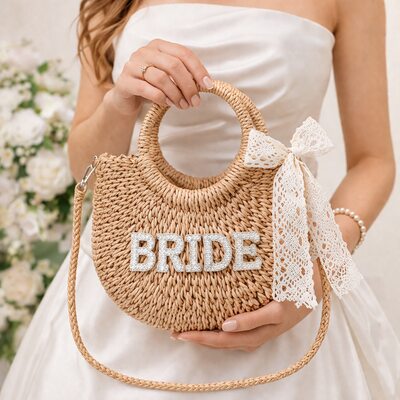Bowknot Wedding Plastic Evening Bags in Khaki
