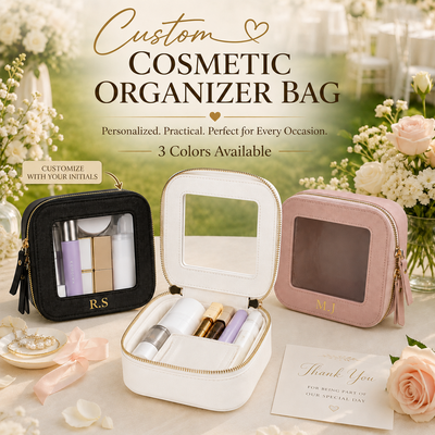 1 pc personalizado bolsa organizadora de cosméticos pu
