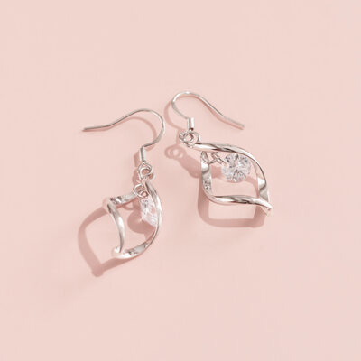 Unique Cubic Zirconia Drop Earrings 
