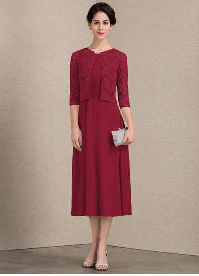 Corte em a plissado chiffon vestido