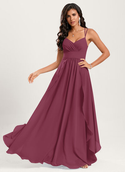 A-line Ruffle Chiffon Dress