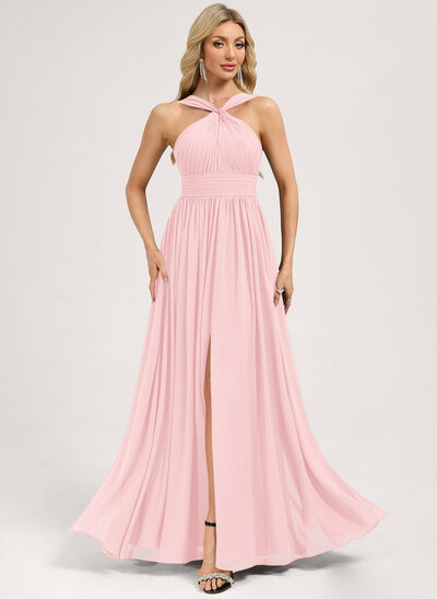 A-line Ruffle Chiffon Dress