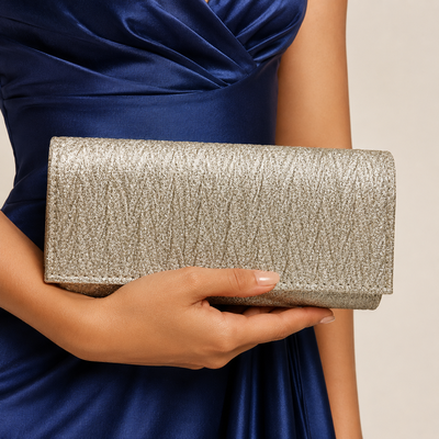 Wedding Polyester Clutch Bags in Silver