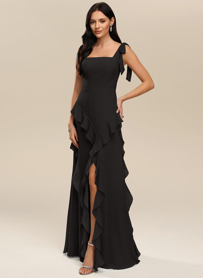 A-line Square Chiffon Dress