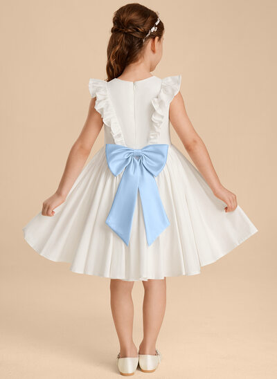 A-line Bow Satin Dress