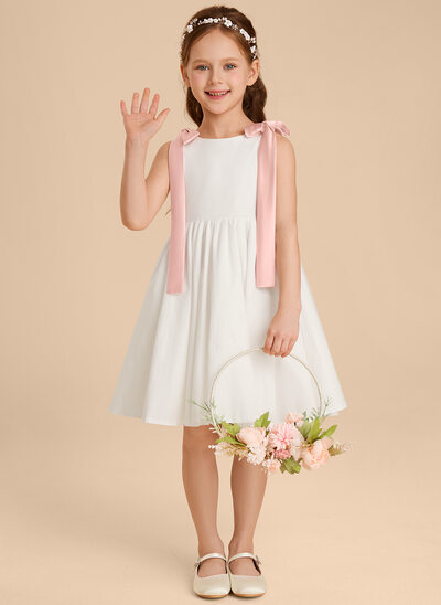 A-line Bow Satin Dress
