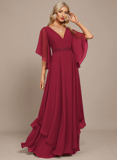 A-line Sequins Chiffon Dress
