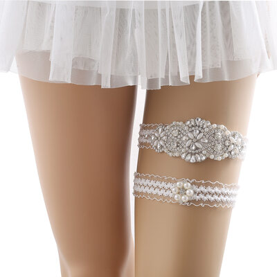 2 Pieces Wedding Garter for Bride with Stretchy Soft Lace