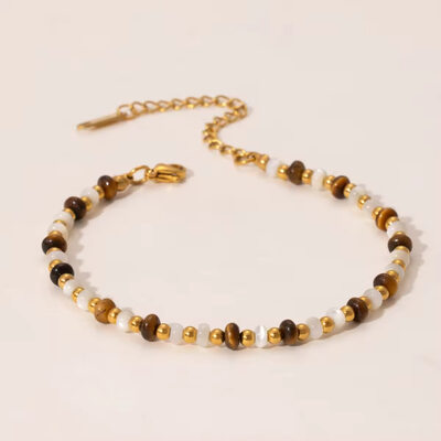 Vintage olho de tigre pulseira 