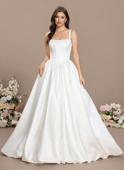 Ball-Gown/Princess Square Convertible Satin Dress