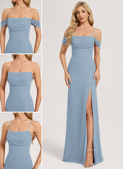 Off the Shoulder Chiffon Dress