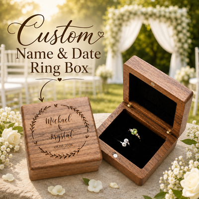 1 PC Personlig Ring Boks Bride Gaver Tre